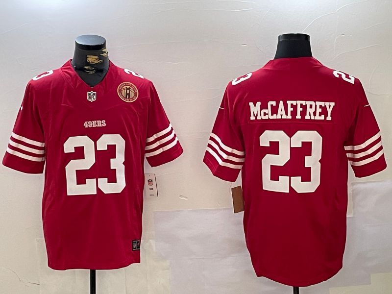 Men San Francisco 49ers #23 Mccaffrey Red Three generations 2024 Nike Vapor Limited NFL Jersey style 7->san francisco 49ers->NFL Jersey